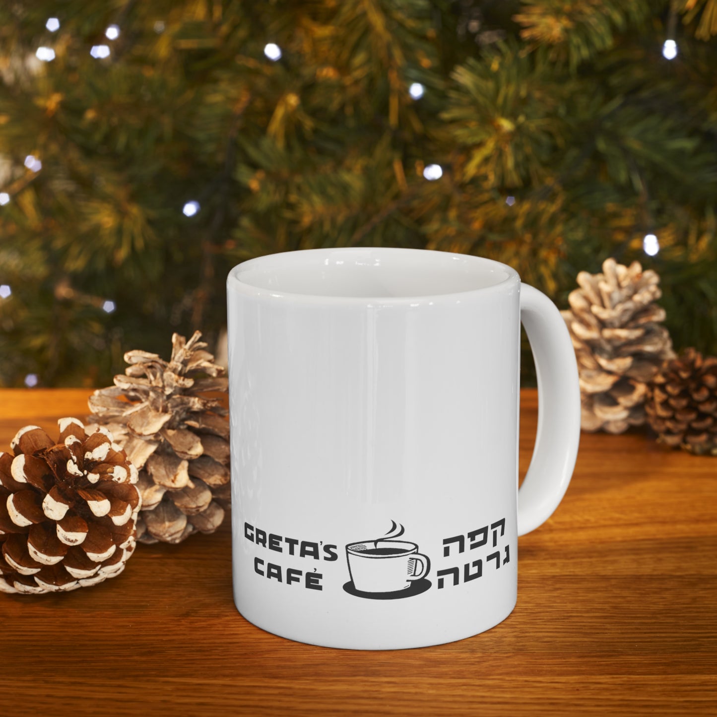 Greta's Cafe mug - text bottom