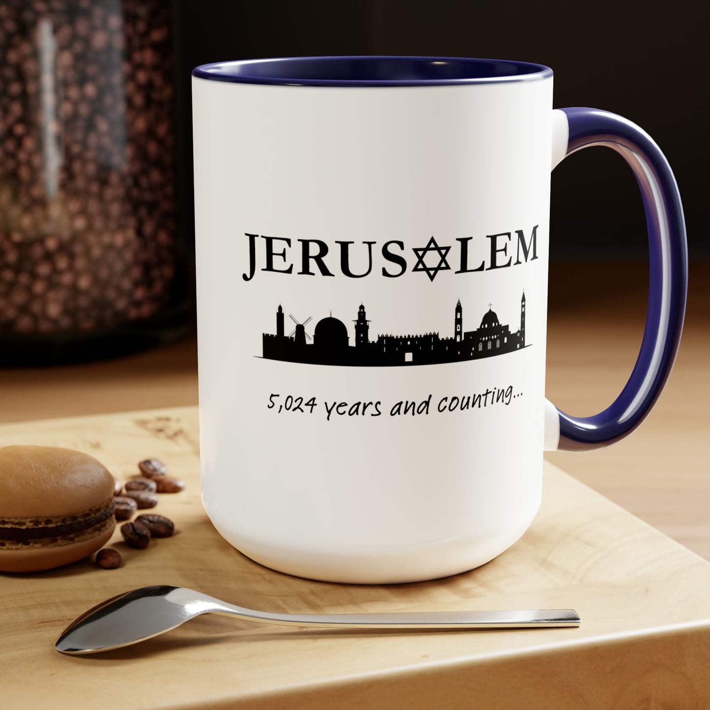 Jerusalem - 5,024 Years and Counting... Two-Tone Coffee Mug, 15oz