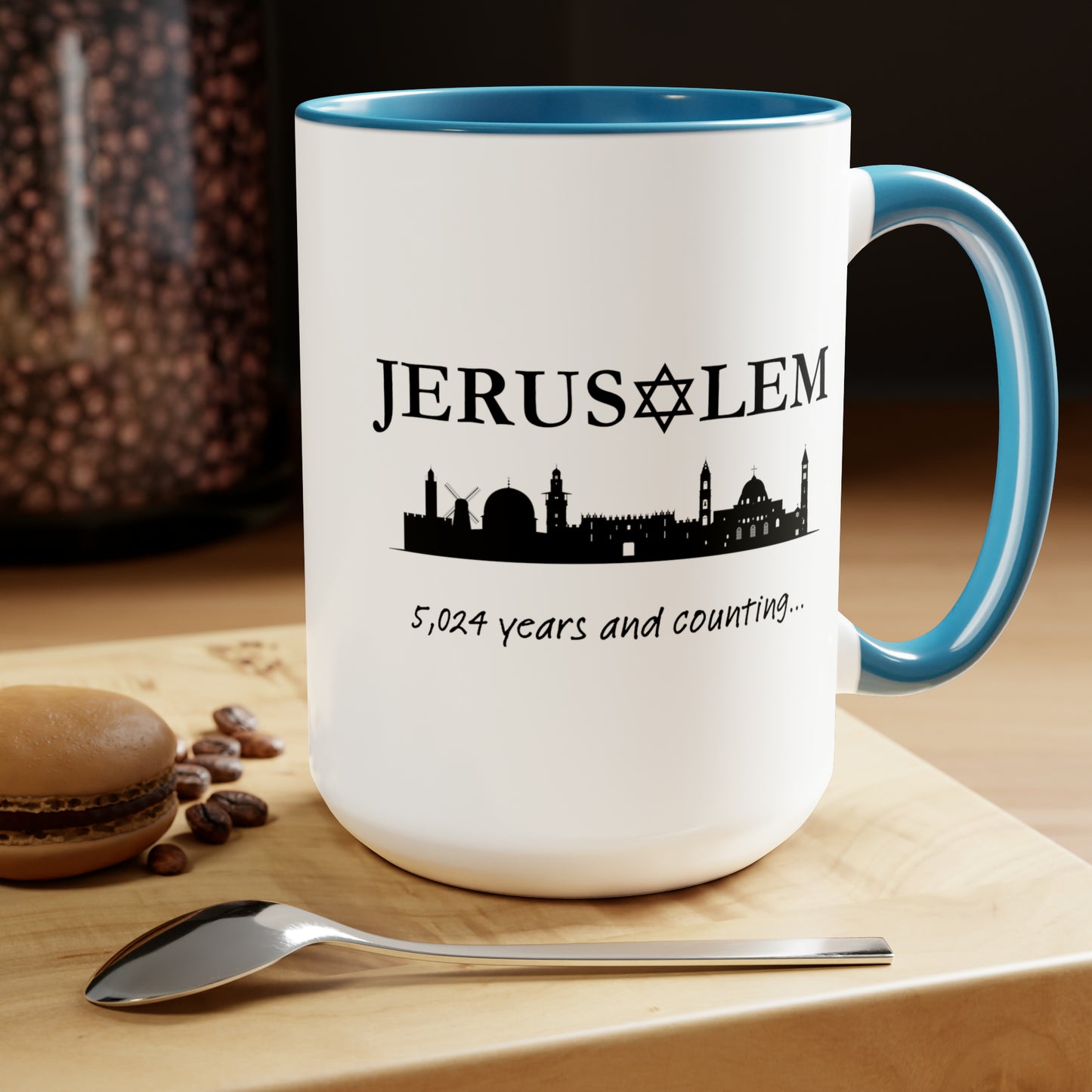 Jerusalem - 5,024 Years and Counting... Two-Tone Coffee Mug, 15oz
