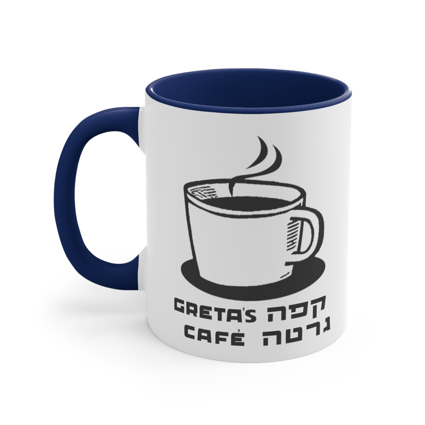 Greta's Cafe Accented Mug - Navy