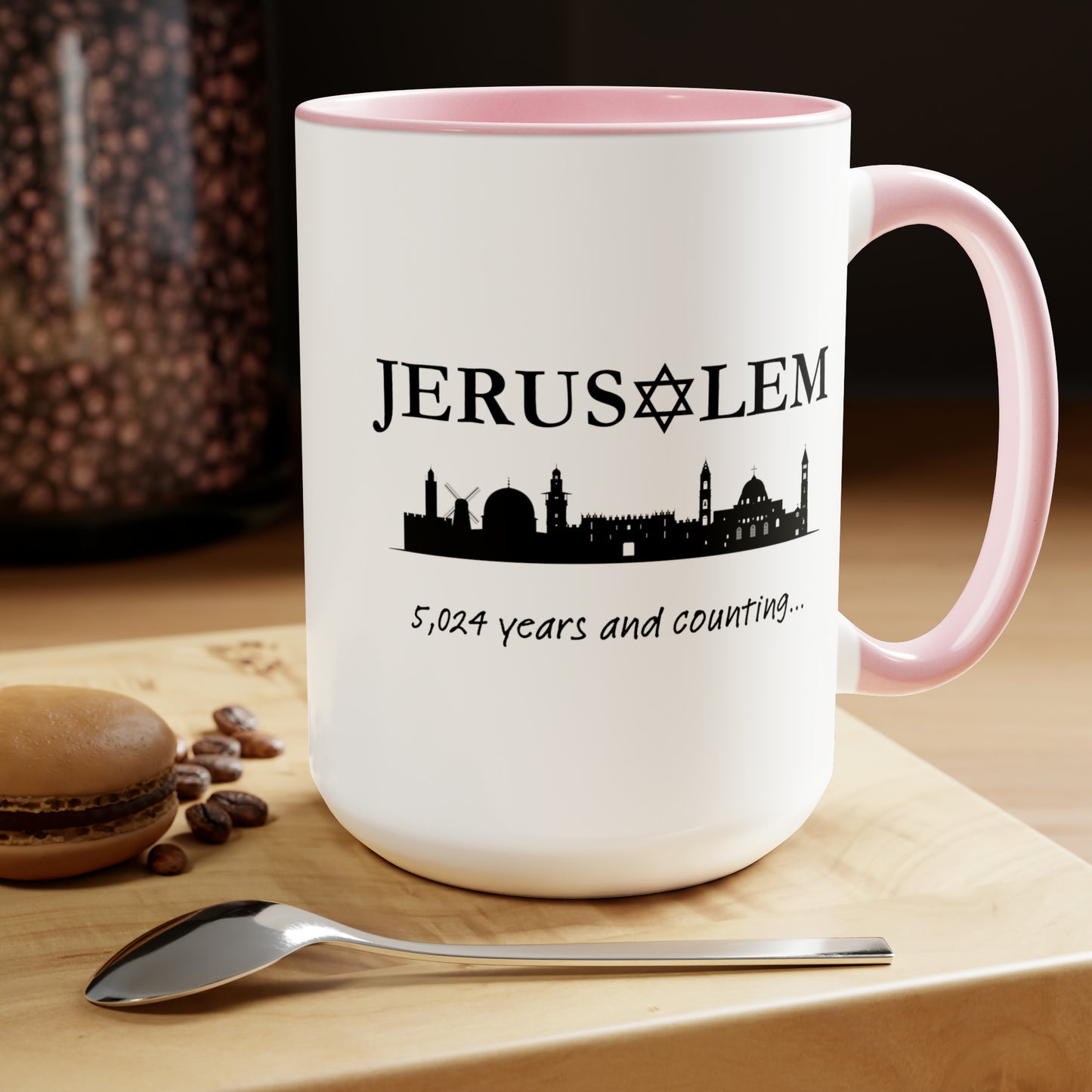 Jerusalem - 5,024 Years and Counting... Two-Tone Coffee Mug, 15oz