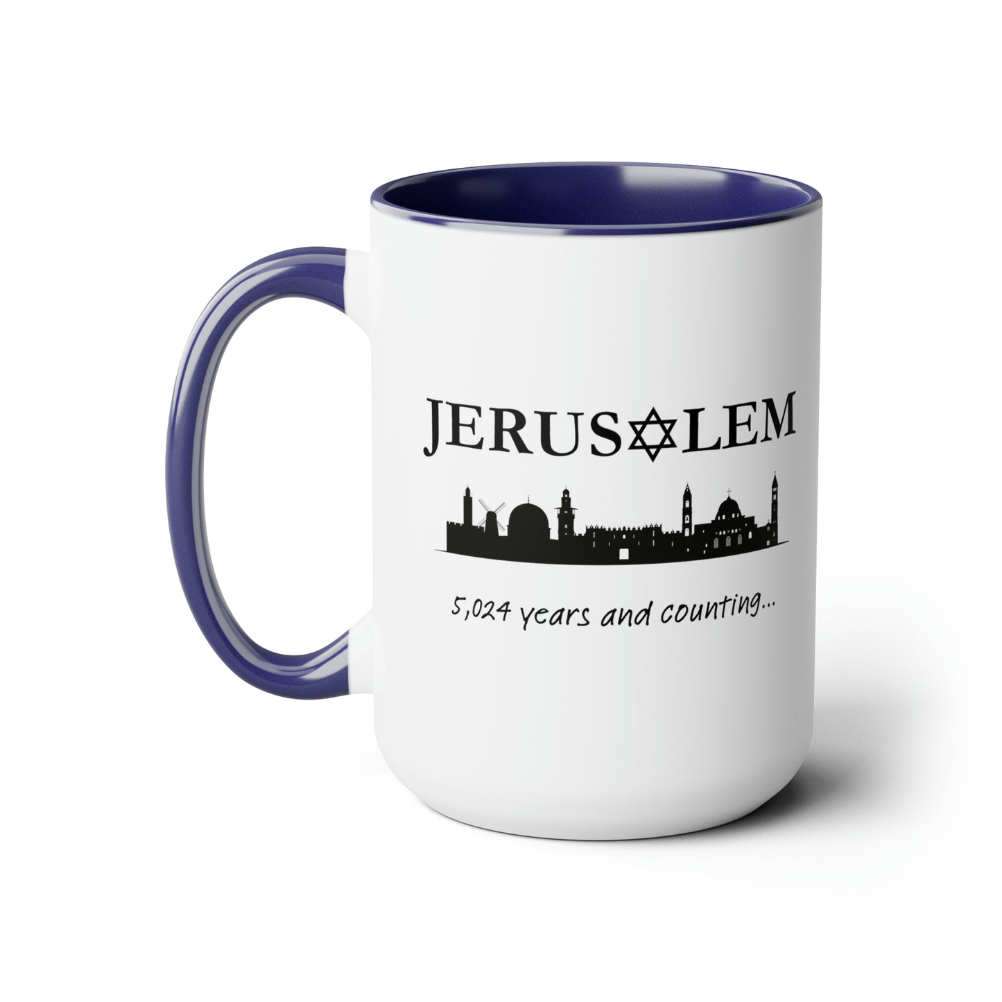 Jerusalem - 5,024 Years and Counting... Two-Tone Coffee Mug, 15oz