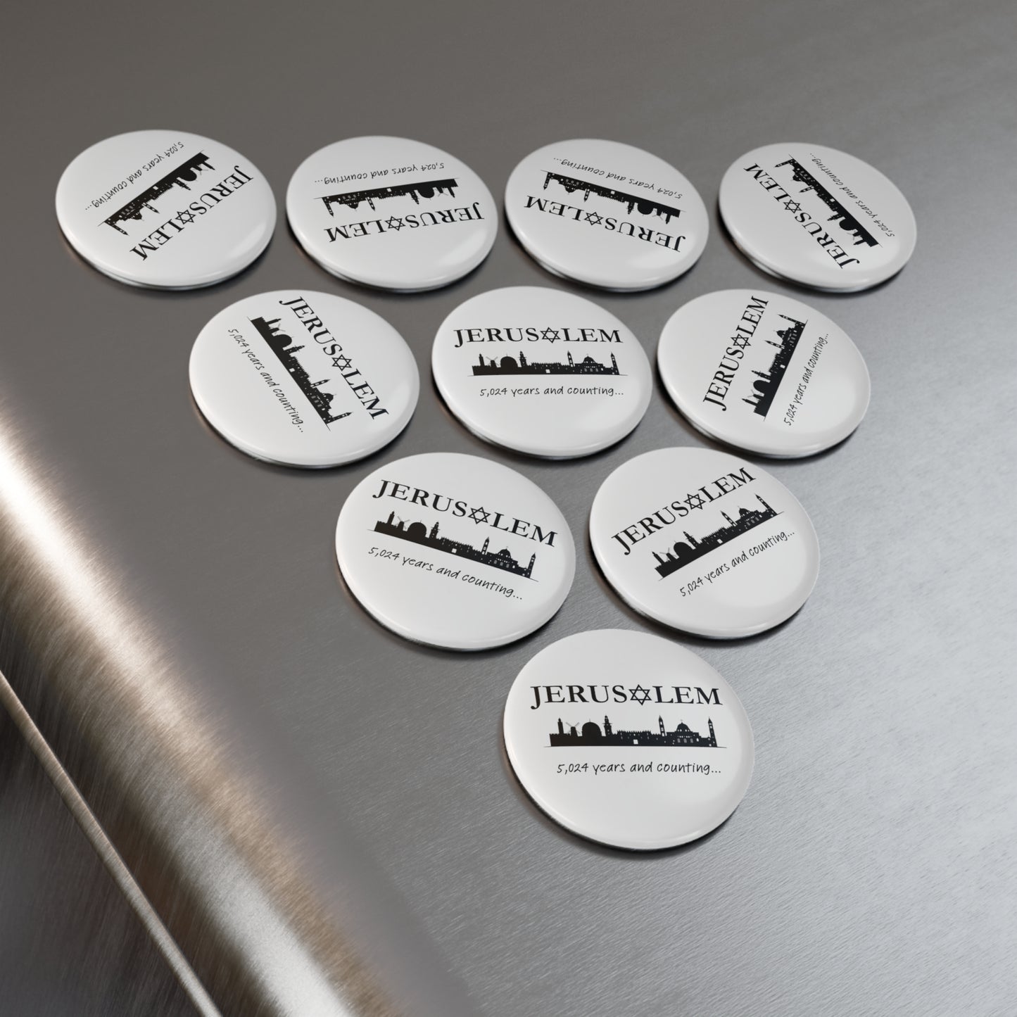 Jerusalem 5,024 Years and Counting Button Magnet, Round (1 & 10 pcs)