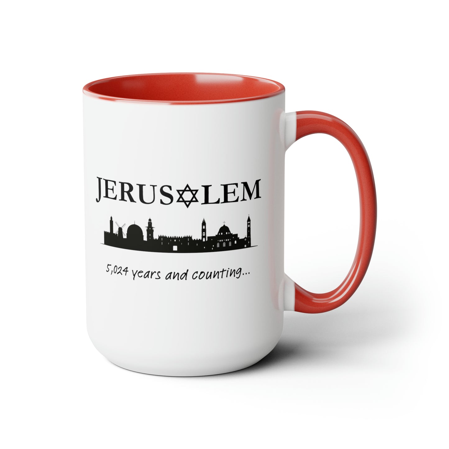 Jerusalem - 5,024 Years and Counting... Two-Tone Coffee Mug, 15oz