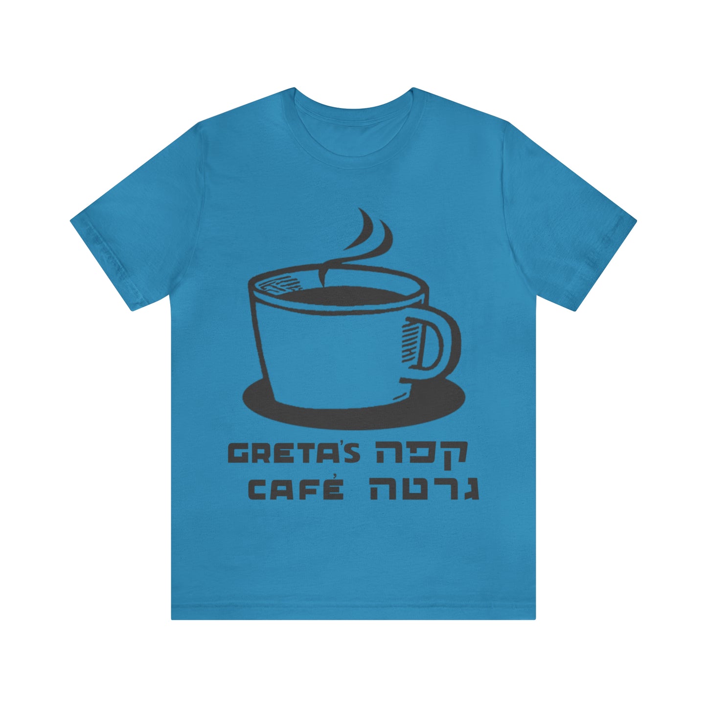 Greta's Cafe shirt - aqua