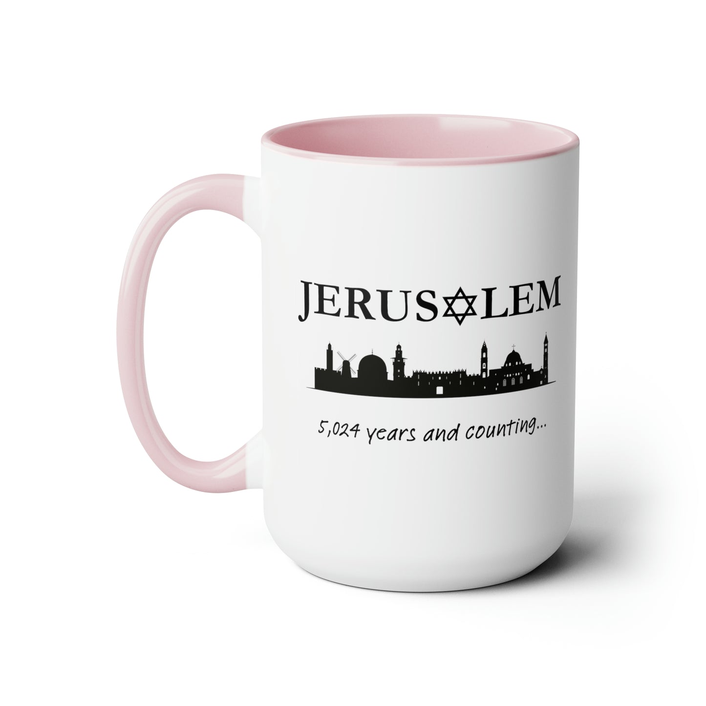 Jerusalem - 5,024 Years and Counting... Two-Tone Coffee Mug, 15oz