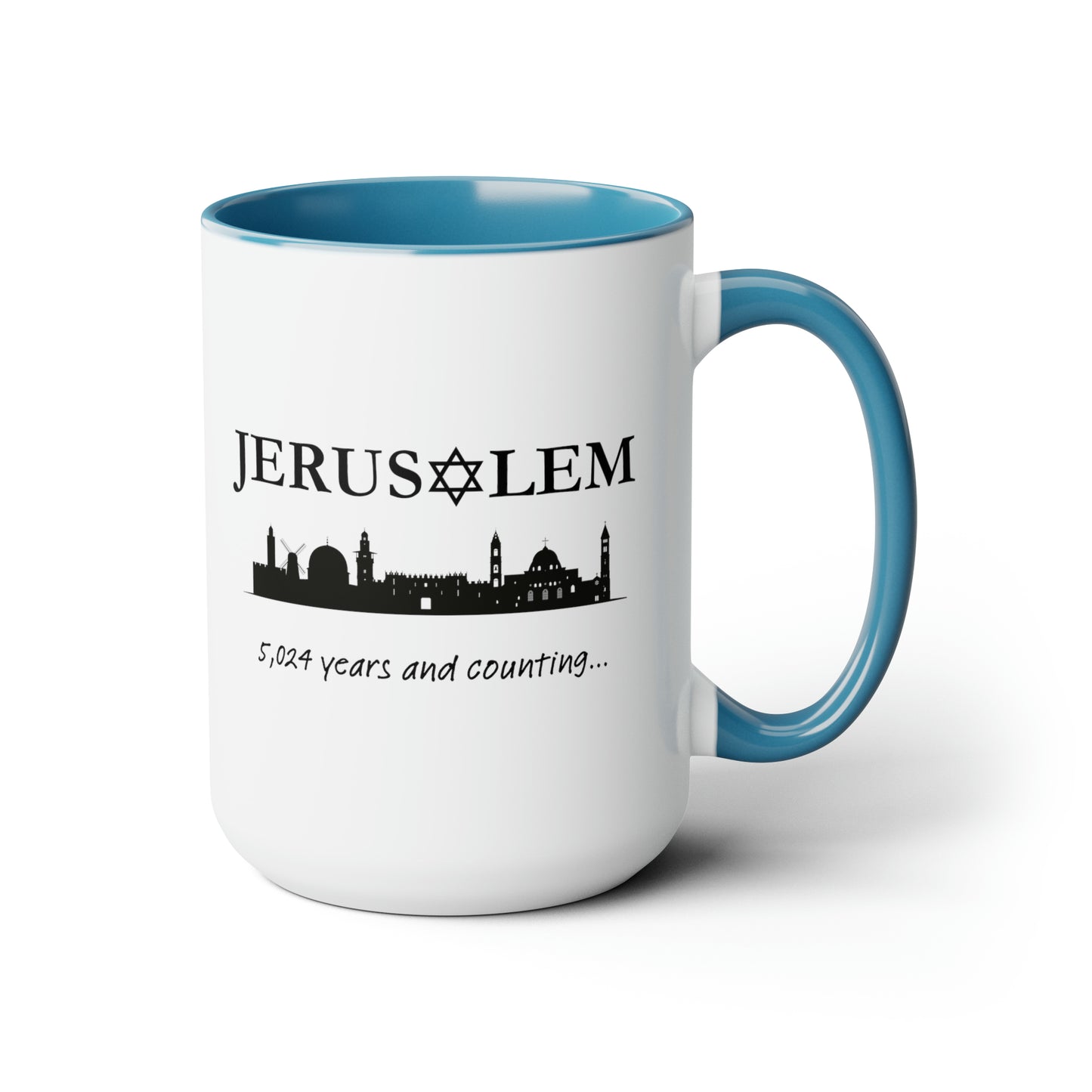 Jerusalem - 5,024 Years and Counting... Two-Tone Coffee Mug, 15oz
