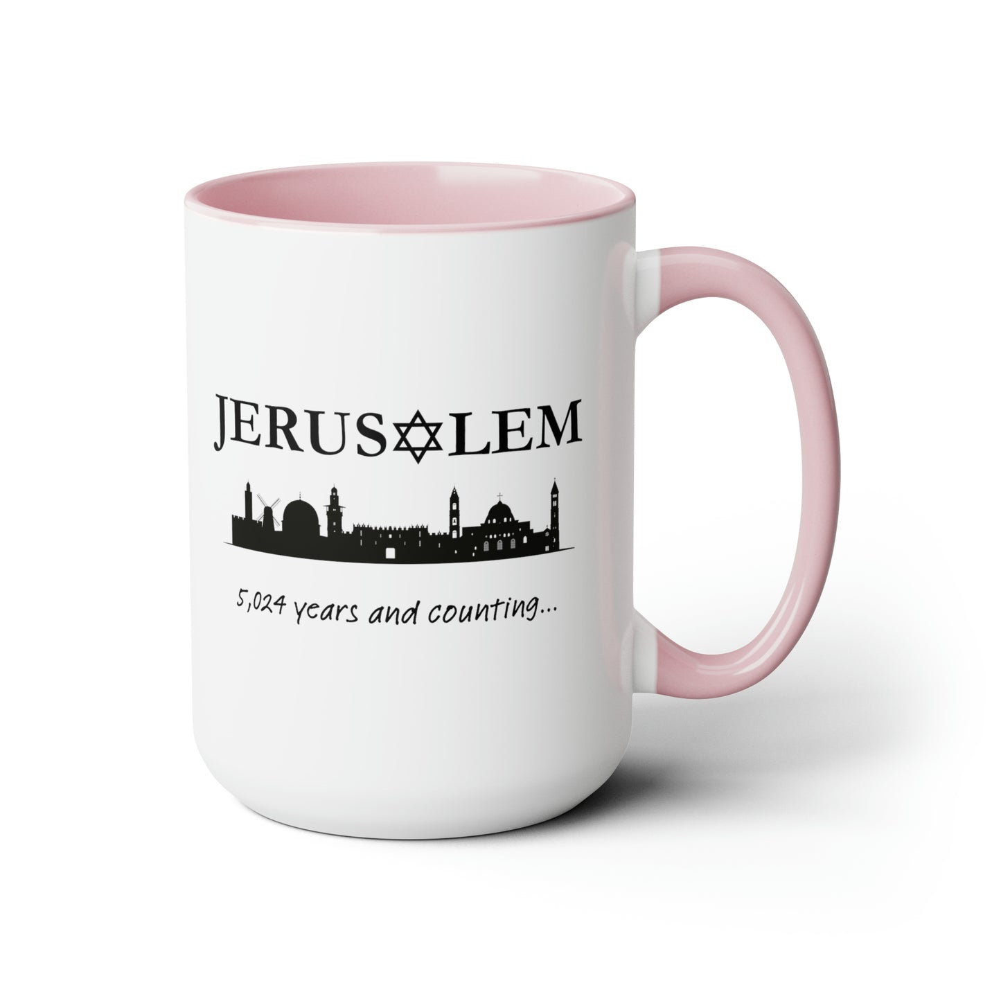 Jerusalem - 5,024 Years and Counting... Two-Tone Coffee Mug, 15oz