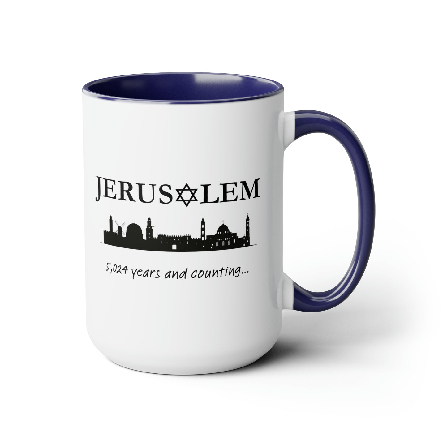 Jerusalem - 5,024 Years and Counting... Two-Tone Coffee Mug, 15oz