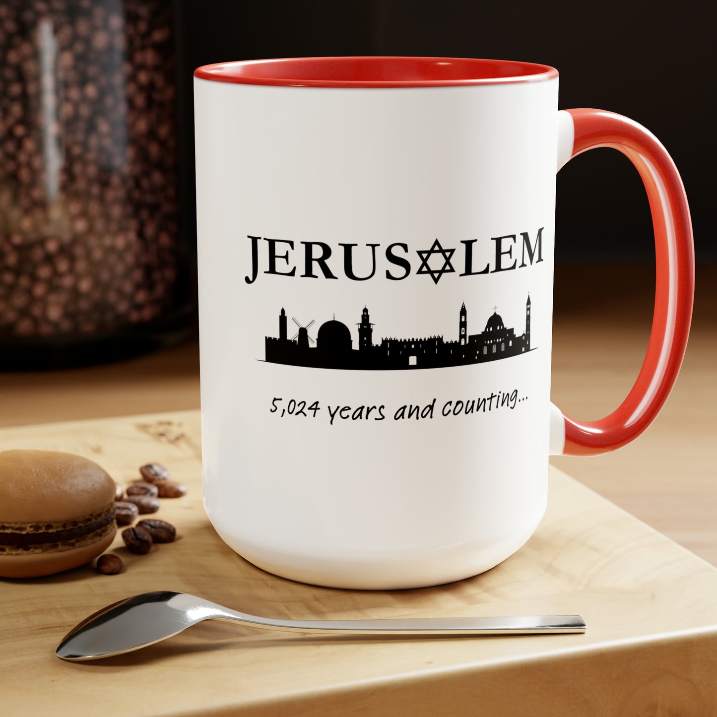 Jerusalem - 5,024 Years and Counting... Two-Tone Coffee Mug, 15oz