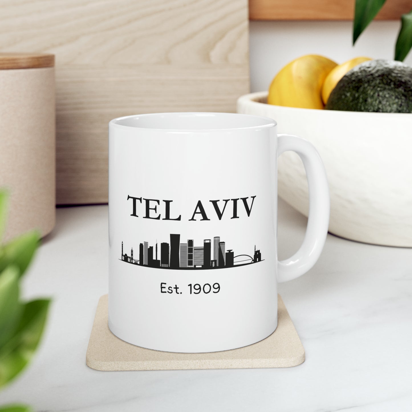 Tel Aviv Ceramic Mug, 11oz