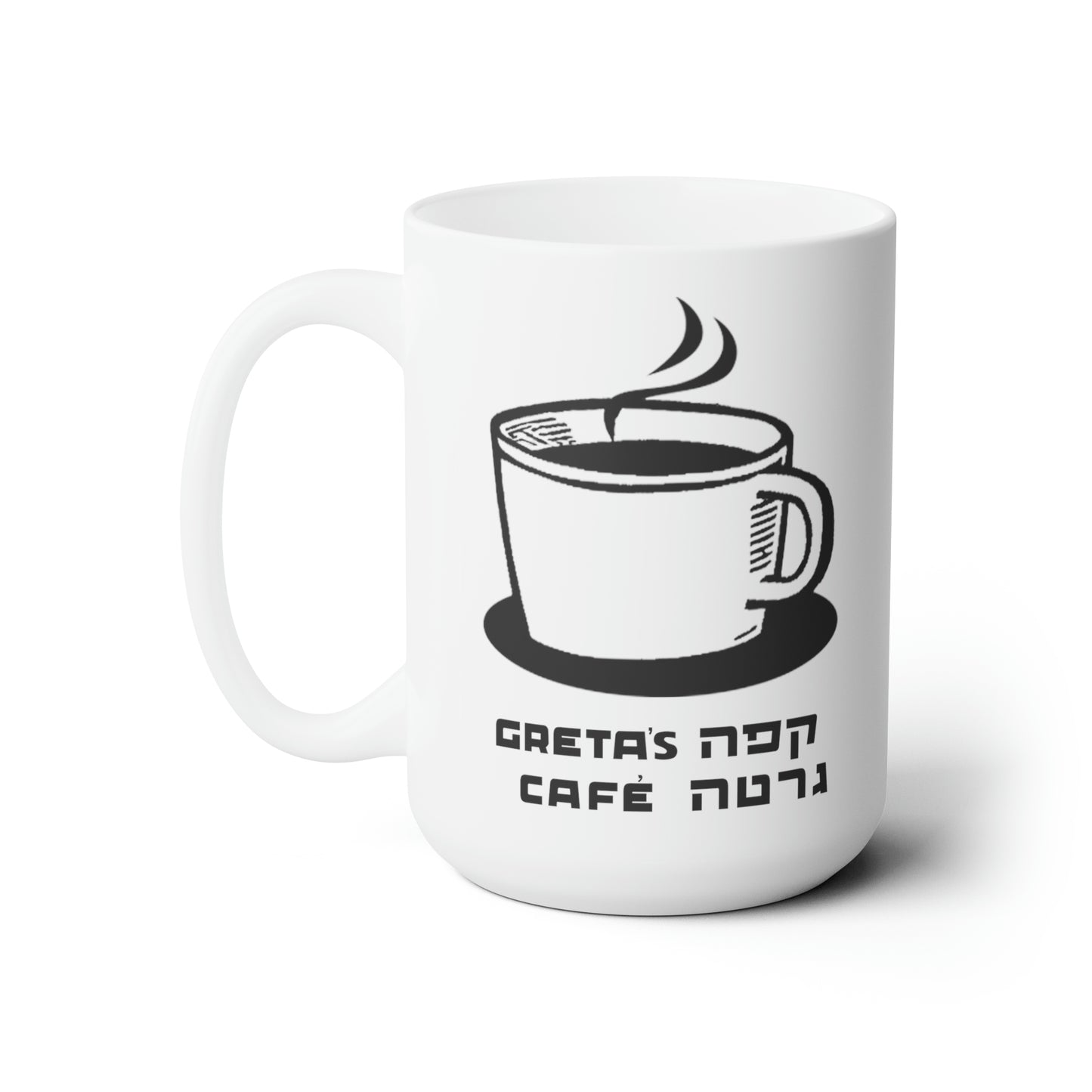Greta's Cafe White Cermanic Mug - 15oz