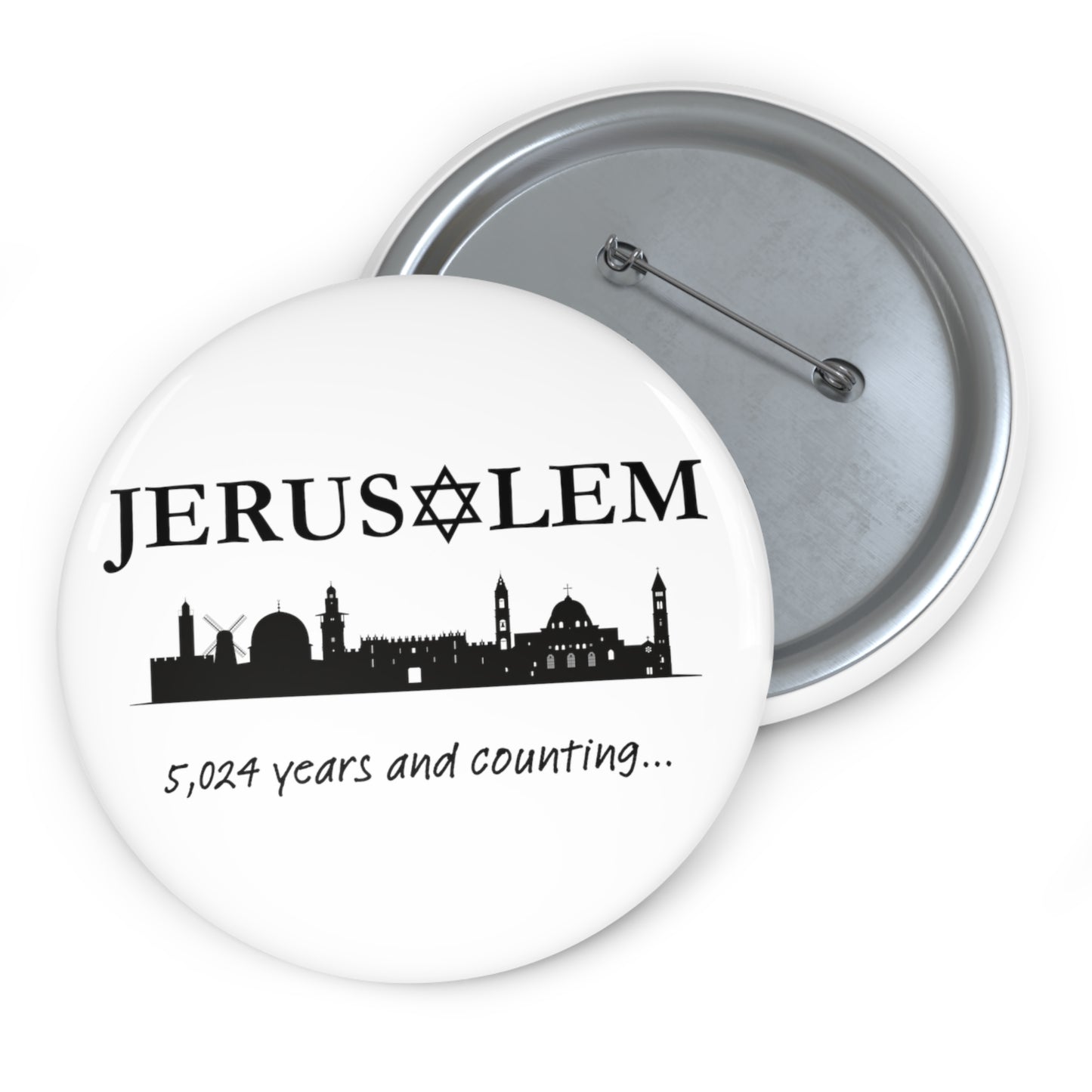 Jerusalem, 5,024 Years and Counting... Pin Buttons