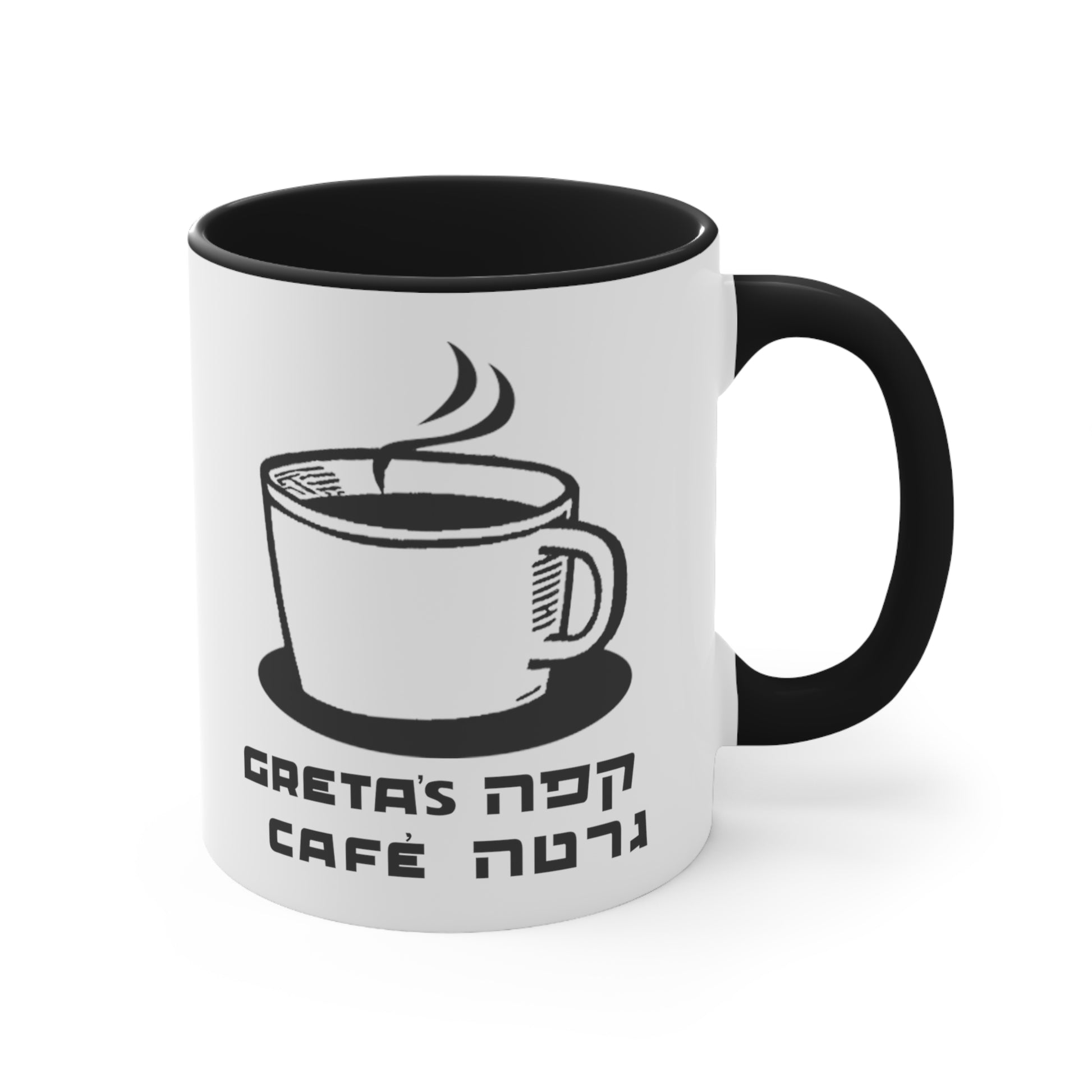 Greta's Cafe Accented Mug - black