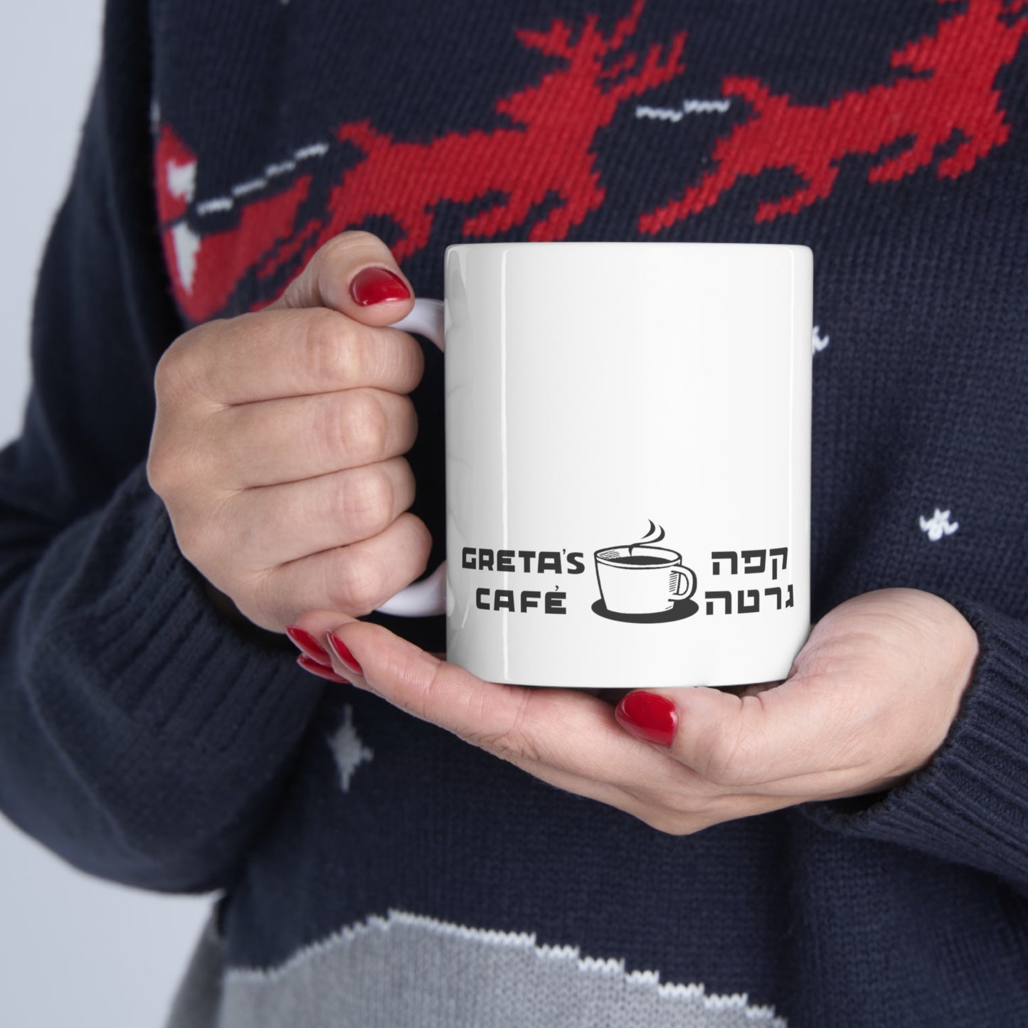 Greta's Cafe mug - text bottom
