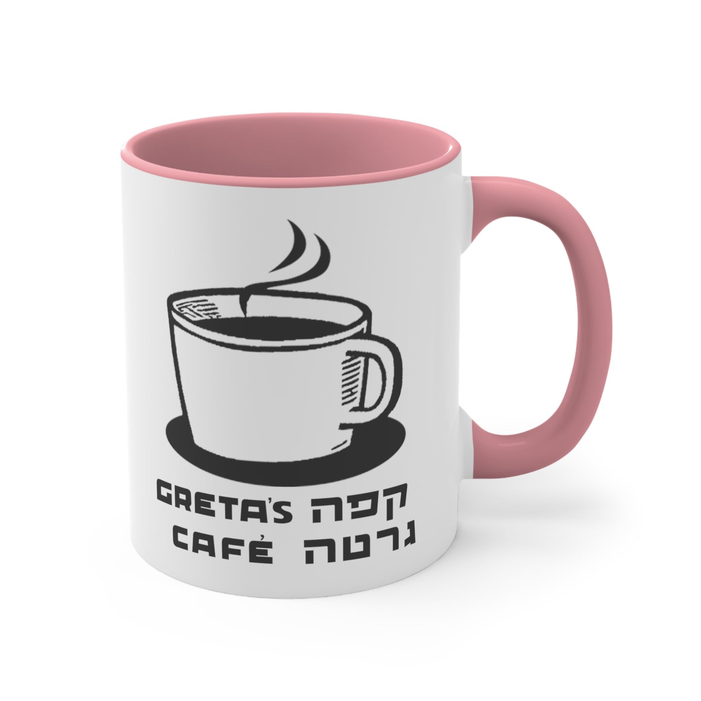 Greta's Cafe Accented Mug - pink