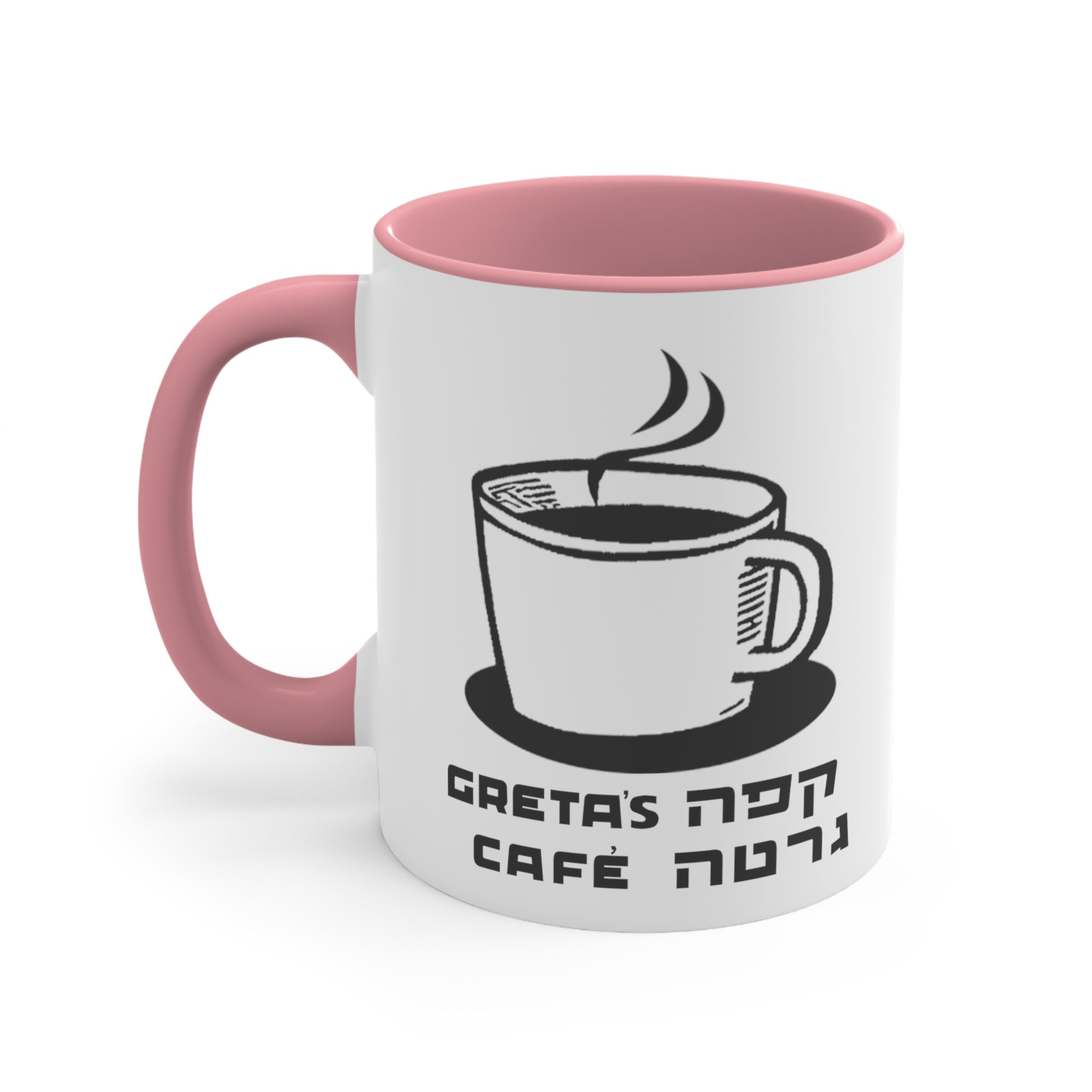 Greta's Cafe Accented Mug - pink