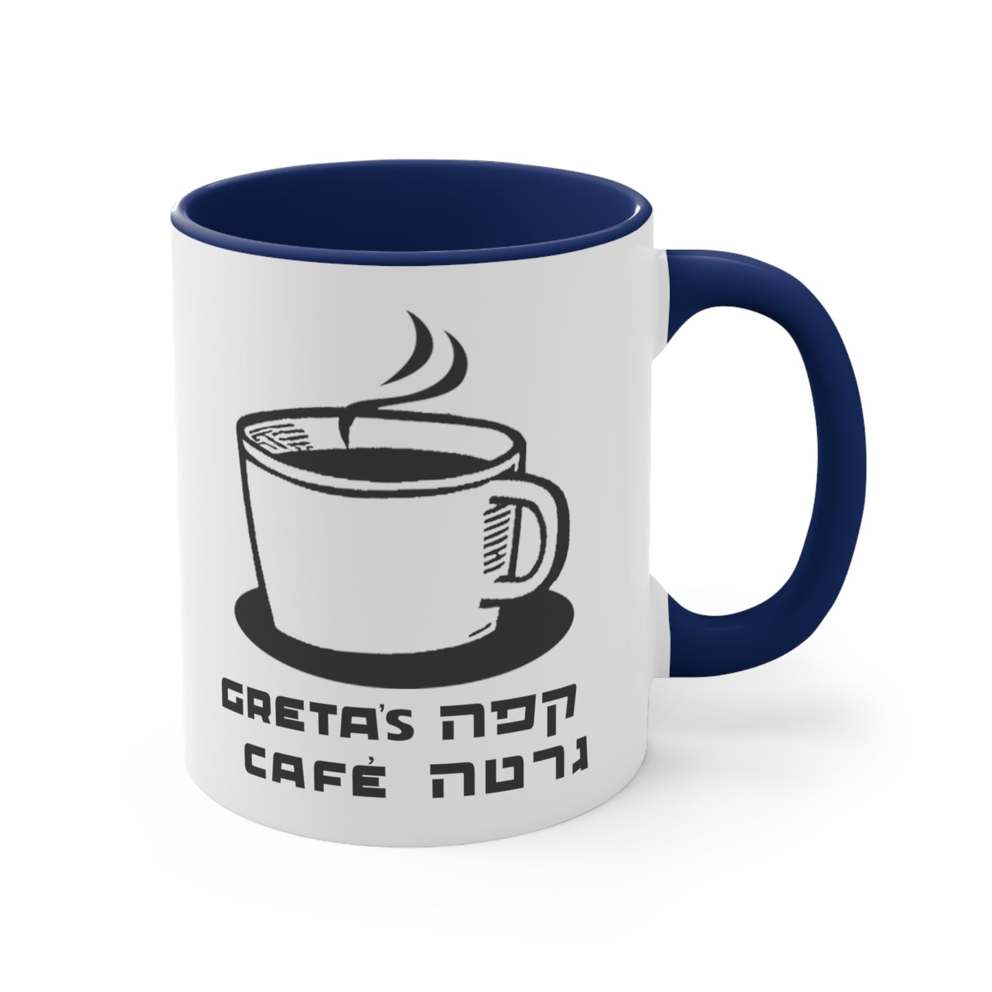 Greta's Cafe Accented Mug - Navy