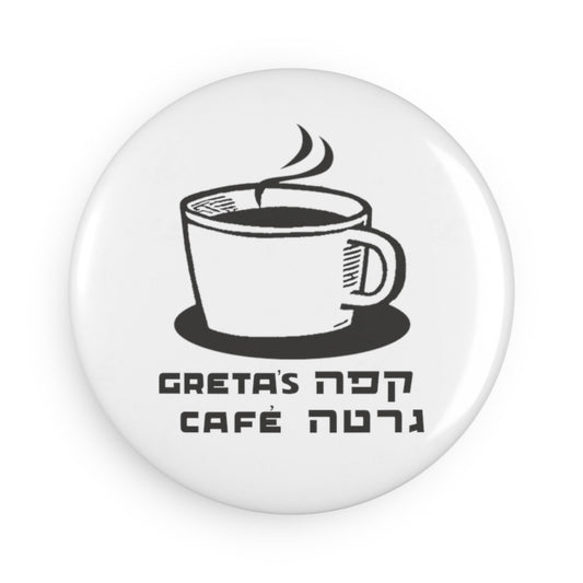 Greta's Cafe round magnet