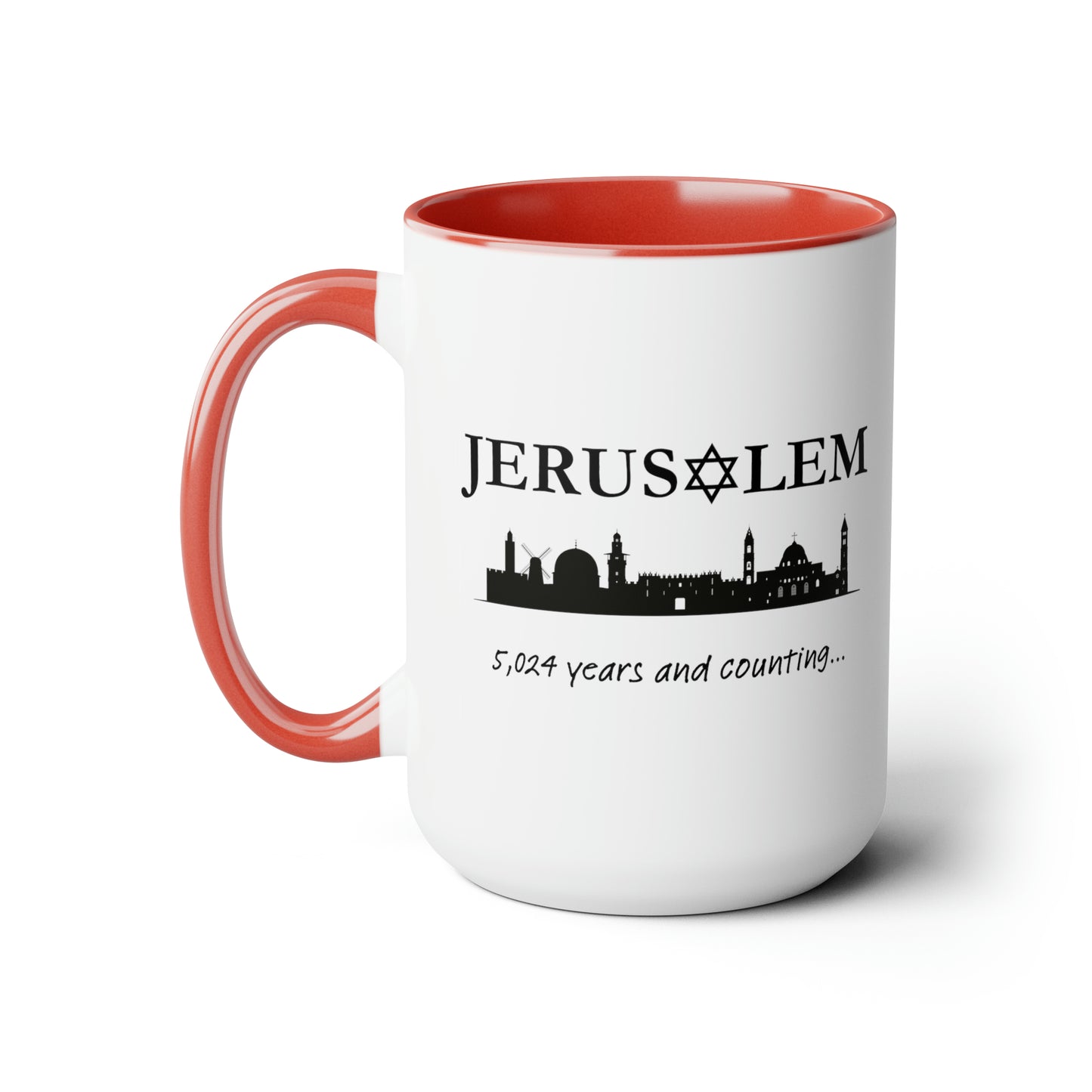 Jerusalem - 5,024 Years and Counting... Two-Tone Coffee Mug, 15oz